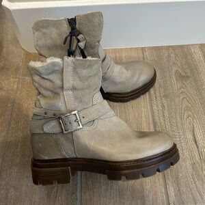 Miz Mooz Leather Fur Lined Ankle Boots Bonney size 6 women’s 36 NEW